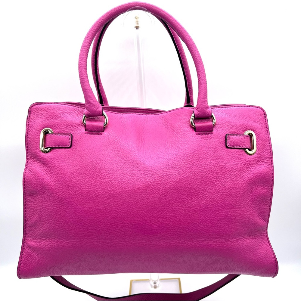 Michael Kors Hamilton Grommet Satchel Hot Pink Leather w/ Dust Bag - Picture 4 of 16